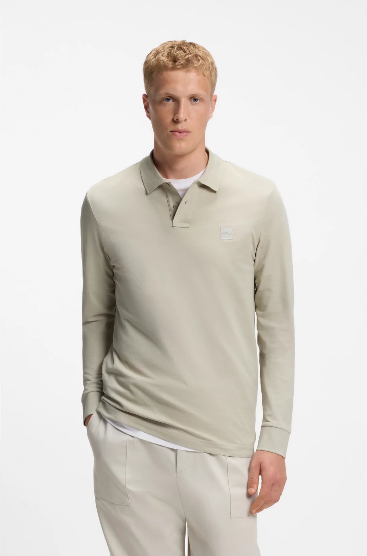 SLIM-FIT POLO SHIRT IN STRETCH-COTTON PIQUE