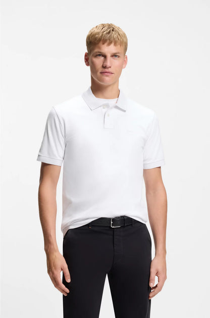 STRETCH-COTTON SLIM-FIT POLO SHIRT WITH LOGO PATCH