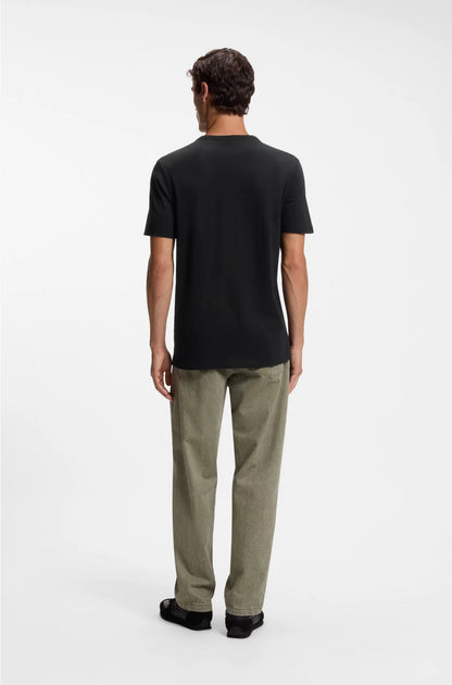 COTTON SLUB T-SHIRT WITH LOGO DETAIL