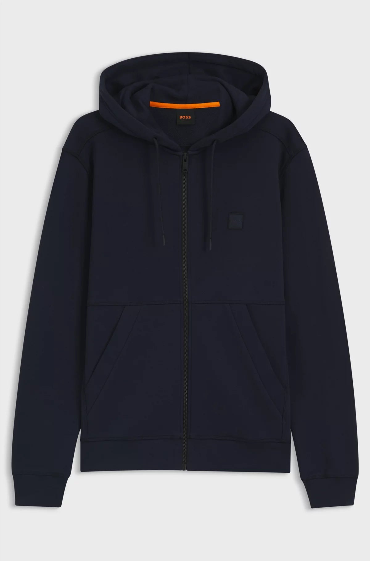 COTTON-TERRY ZIP-UP HOODIE WITH TONAL LOGO PATCH