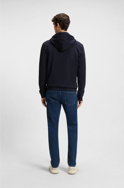 COTTON-TERRY ZIP-UP HOODIE WITH TONAL LOGO PATCH