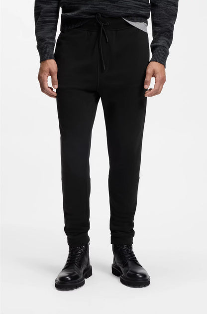 COTTON-TERRY TRACKSUIT BOTTOMS WITH LOGO PATCH