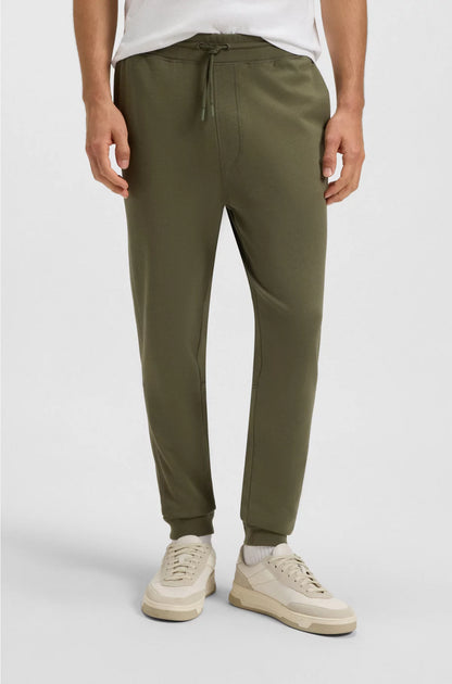 COTTON-TERRY TRACKSUIT BOTTOMS WITH LOGO PATCH