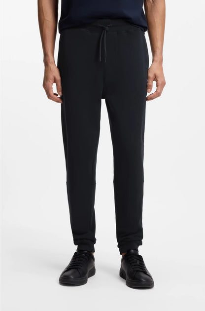 COTTON-TERRY TRACKSUIT BOTTOMS WITH LOGO PATCH