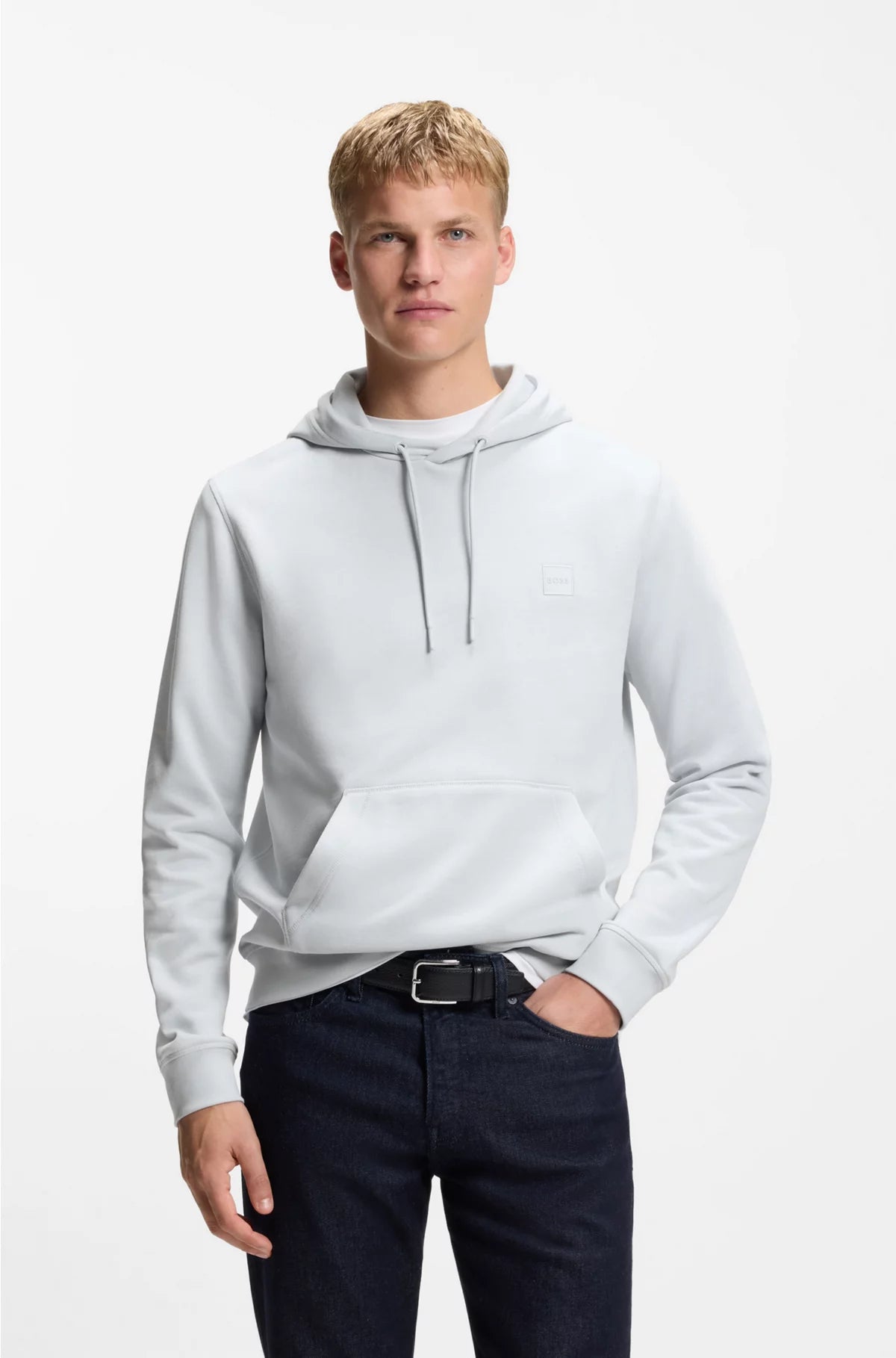 COTTON-TERRY HOODIE WITH LOGO PATCH