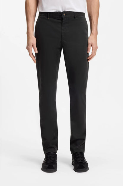 SLIM-FIT TROUSERS IN STRETCH-COTTON SATIN