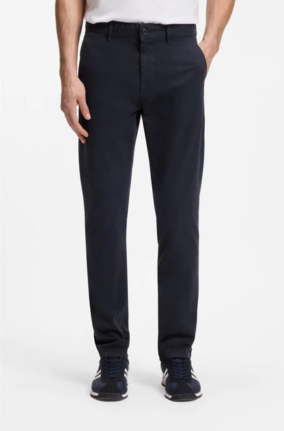 SLIM-FIT TROUSERS IN STRETCH-COTTON SATIN