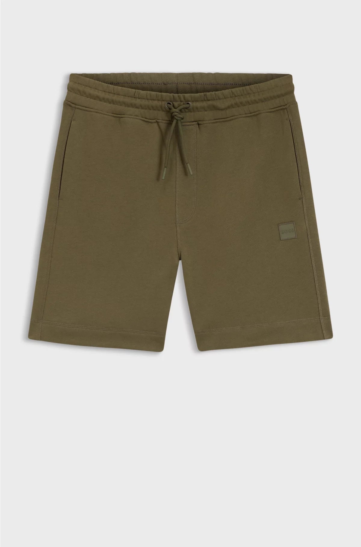 DRAWSTRING SHORTS IN COTTON TERRY WITH LOGO BADGE