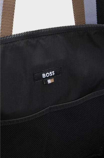CONTRAST-LOGO HOLDALL WITH DETACHABLE STRAP