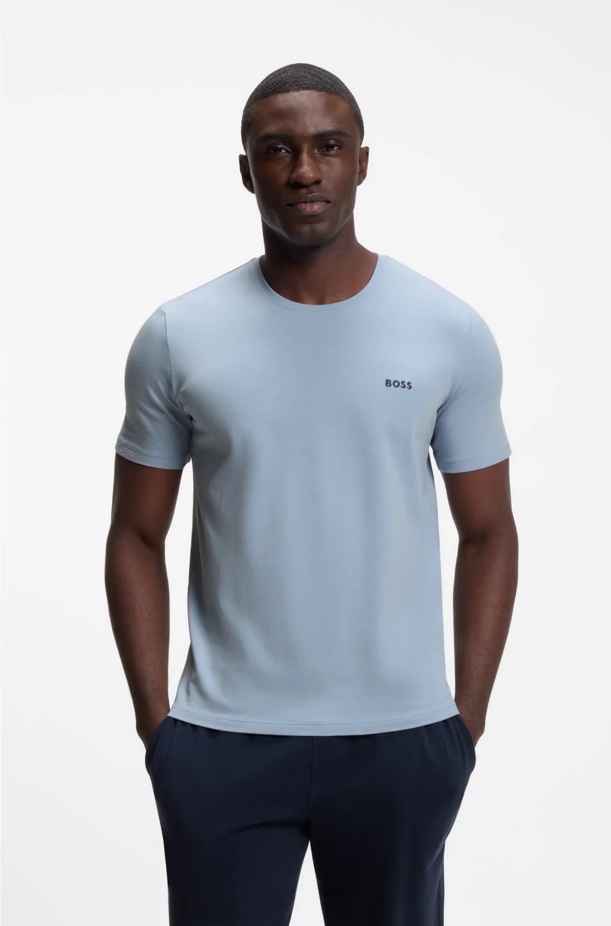 EMBROIDERED-LOGO T-SHIRT IN STRETCH COTTON