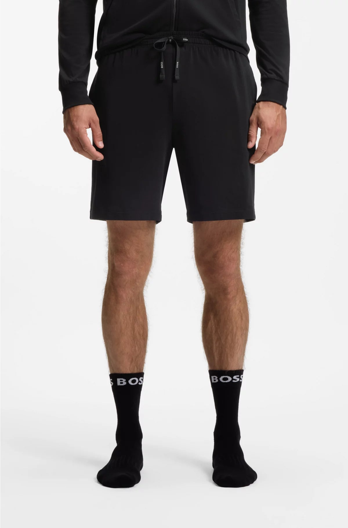 LOGO-EMBROIDERED SHORTS IN STRETCH-COTTON JERSEY