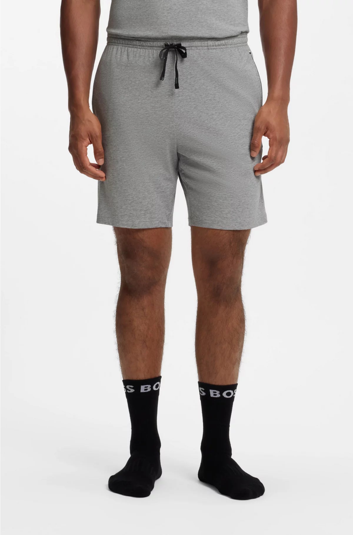 LOGO-EMBROIDERED SHORTS IN STRETCH-COTTON JERSEY