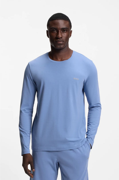 STRETCH-COTTON T-SHIRT WITH EMBROIDERED LOGO