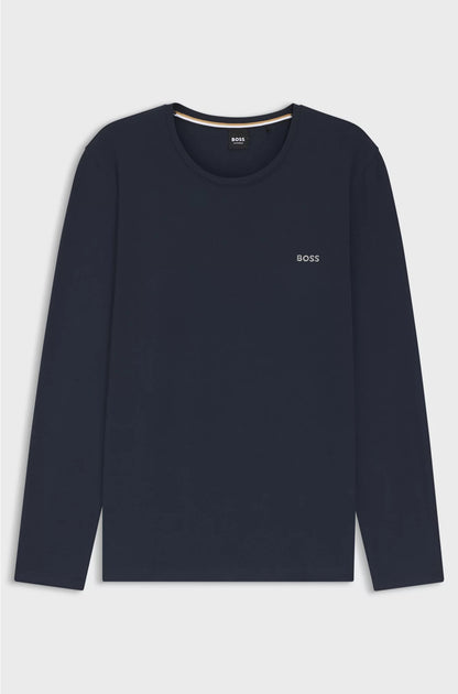 LONG-SLEEVED T-SHIRT IN STRETCH COTTON WITH EMBROIDERED LOGO