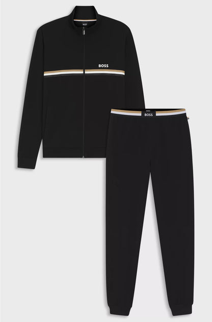 STRETCH-COTTON REGULAR-FIT TRACKSUIT SET WITH SIGNATURE DETAILS