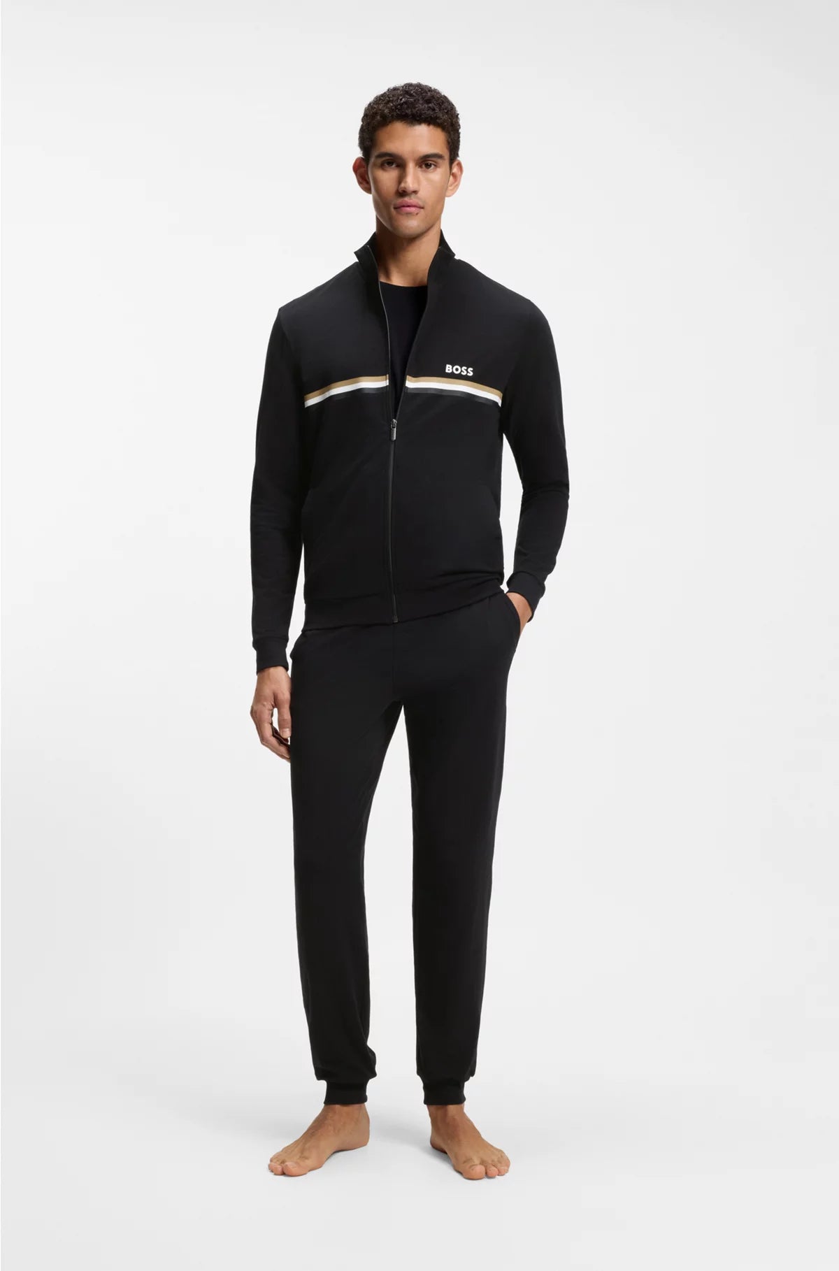 STRETCH-COTTON REGULAR-FIT TRACKSUIT SET WITH SIGNATURE DETAILS