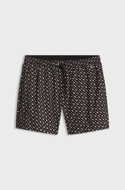 FULLY LINED QUICK-DRY SWIM SHORTS WITH MONOGRAM PRINT