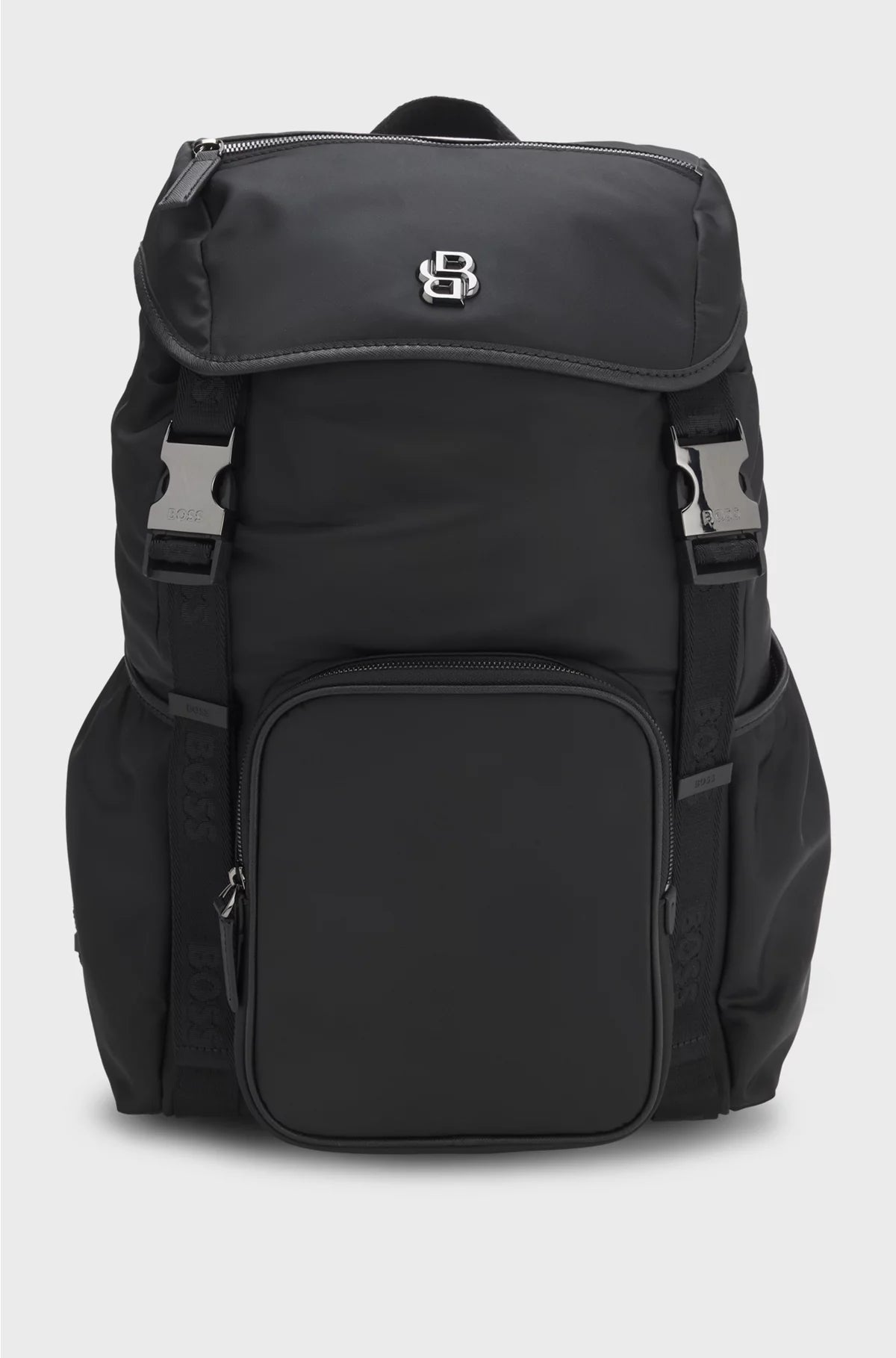 TWILL BACKPACK WITH DOUBLE B MONOGRAM