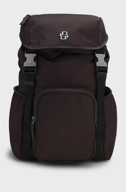 TWILL BACKPACK WITH DOUBLE B MONOGRAM