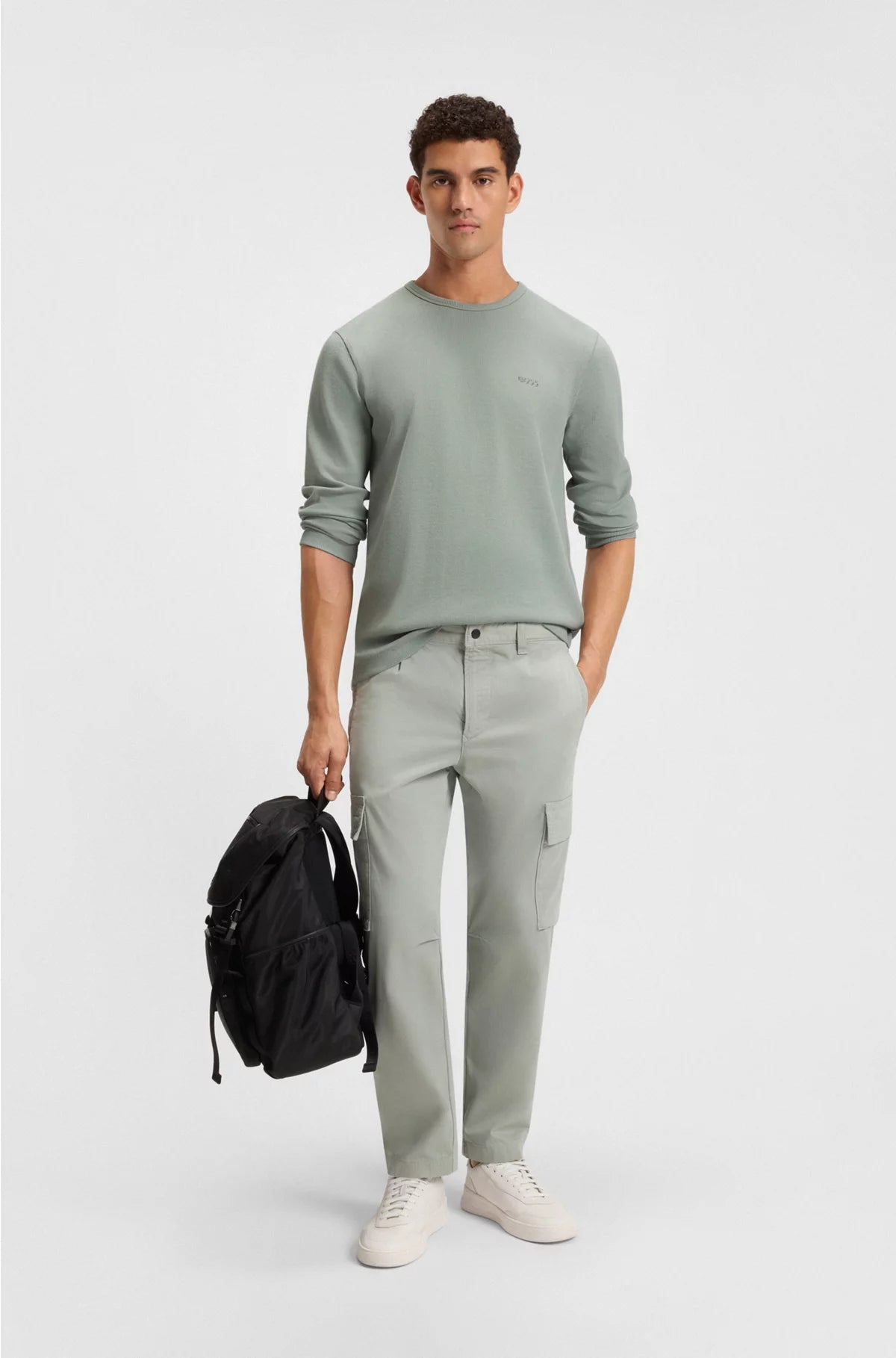 COTTON-BLEND T-SHIRT WITH WAFFLE STRUCTURE