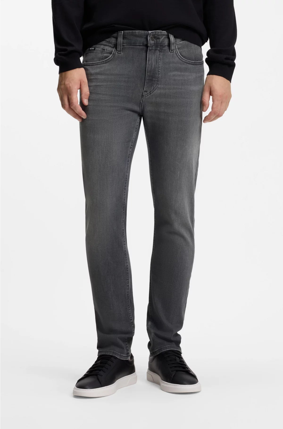 DELAWARE SLIM-FIT JEANS IN SUPER-SOFT GREY DENIM