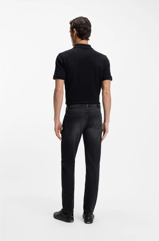 MAINE REGULAR-FIT JEANS IN SUPER-SOFT BLACK ITALIAN DENIM