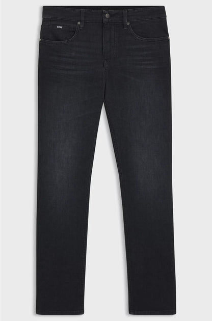 DELAWARE SLIM-FIT JEANS IN BLACK SUPER-SOFT ITALIAN DENIM