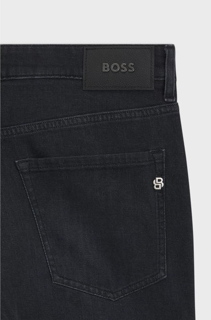 DELAWARE SLIM-FIT JEANS IN BLACK SUPER-SOFT ITALIAN DENIM