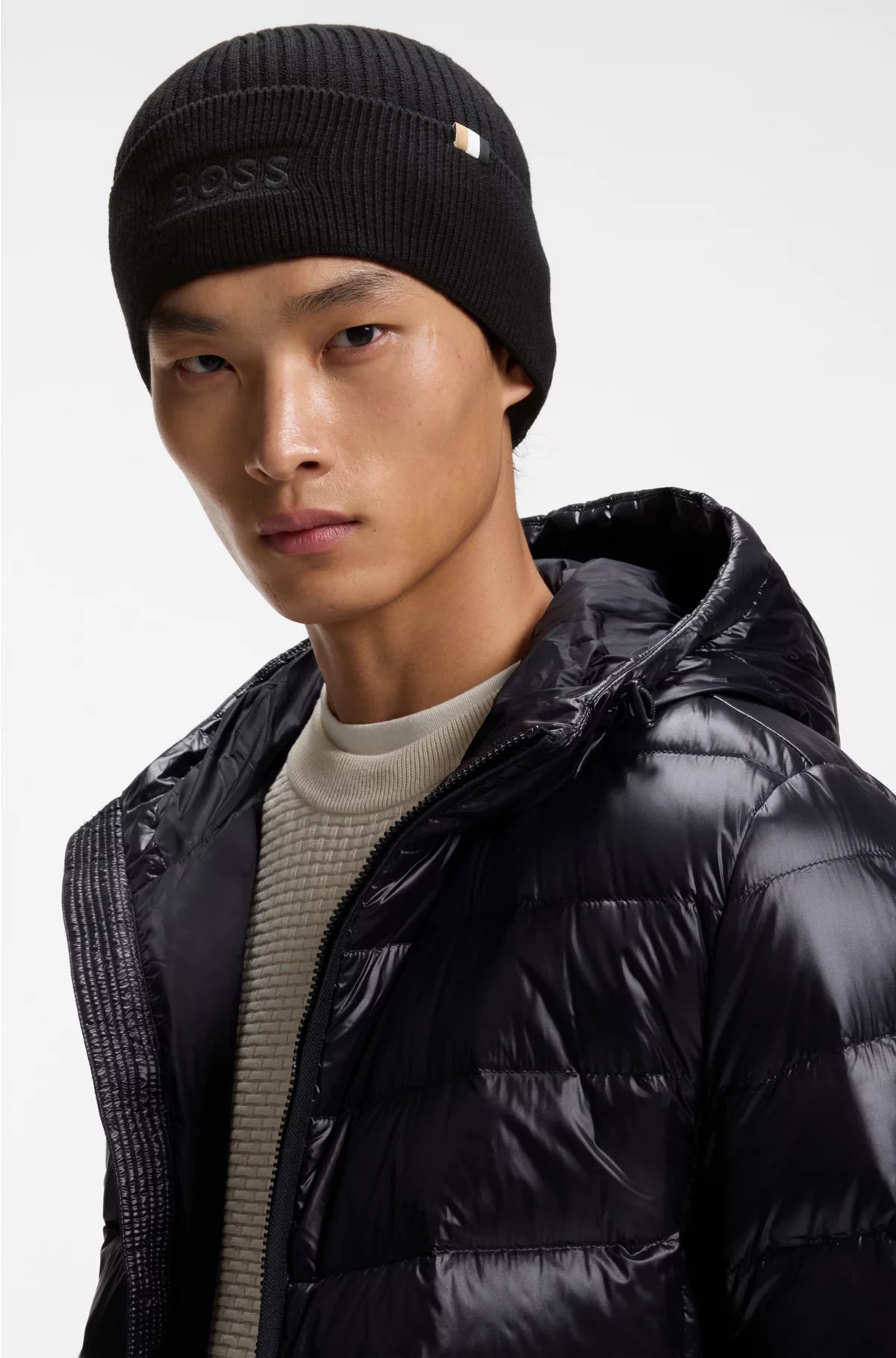 LOGO-EMBROIDERED BEANIE HAT IN WOOL AND COTTON