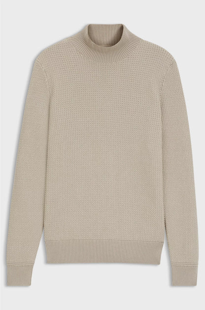MOCK-NECK SWEATER IN COTTON AND VIRGIN WOOL