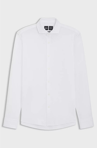 SLIM-FIT SHIRT IN COTTON-PIQUE JERSEY