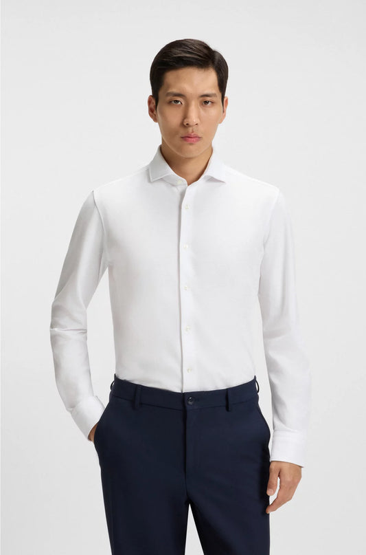 SLIM-FIT SHIRT IN COTTON-PIQUE JERSEY