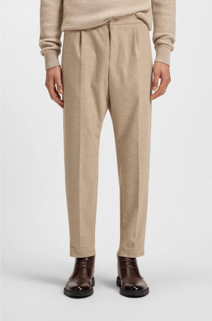 TAPERED-FIT TROUSERS IN STRETCH FLANNEL