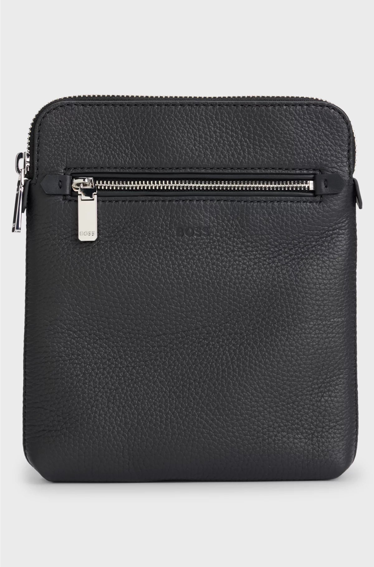 ENVELOPE BAG IN GRAINED ITALIAN LEATHER WITH EMBOSSED LOGO