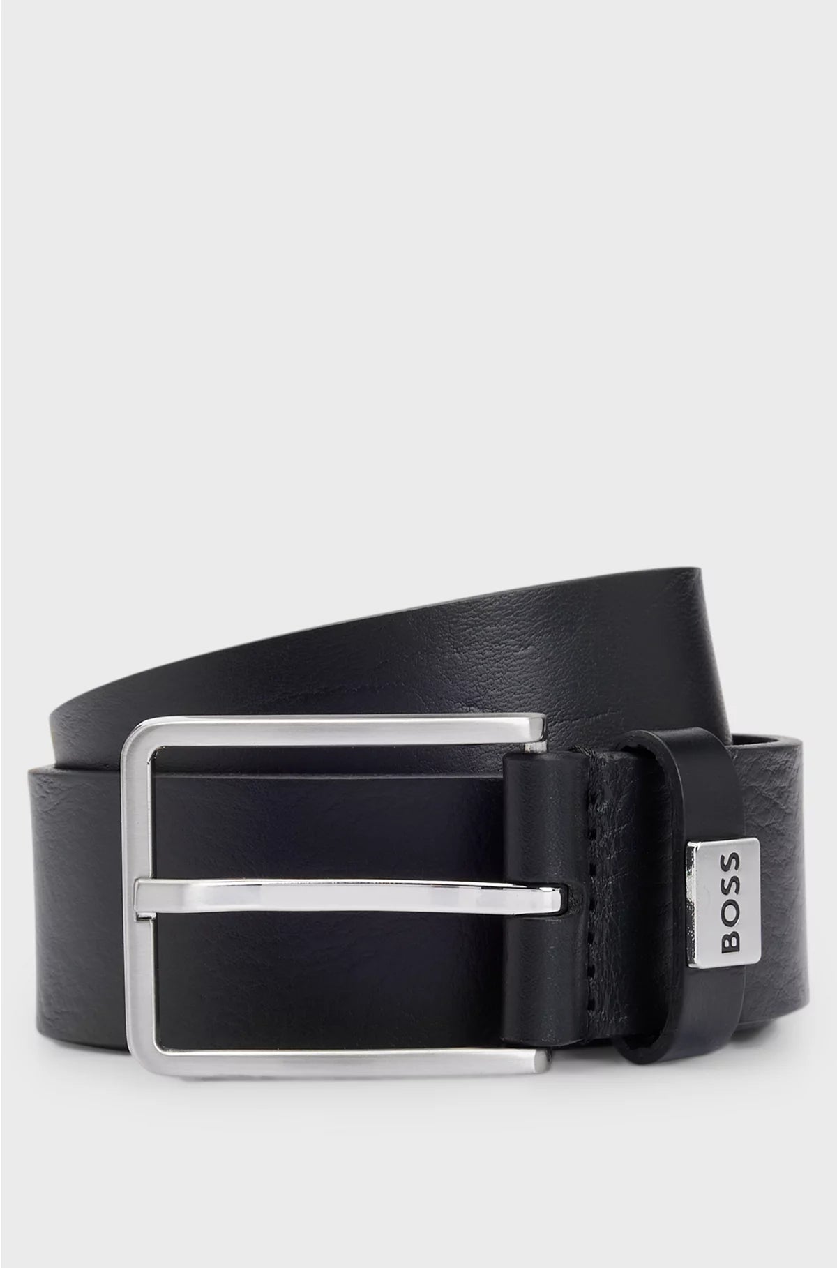 ITALIAN-LEATHER BELT WITH LOGO KEEPER