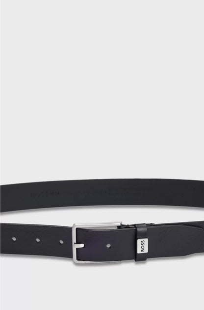 ITALIAN-LEATHER BELT WITH LOGO KEEPER