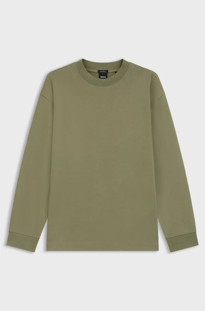 RELAXED-FIT LONG-SLEEVED T-SHIRT IN MERCERISED COTTON
