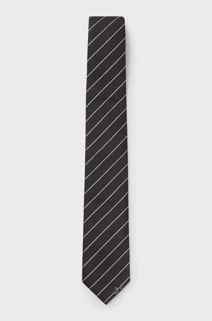 SILK-JACQUARD TIE WITH DIAGONAL STRIPES