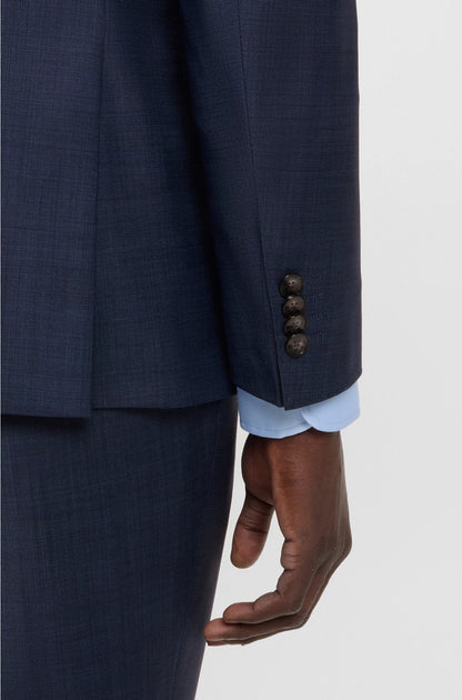 SLIM-FIT SUIT IN AMICRO-PATTERNED WOOL BLEND