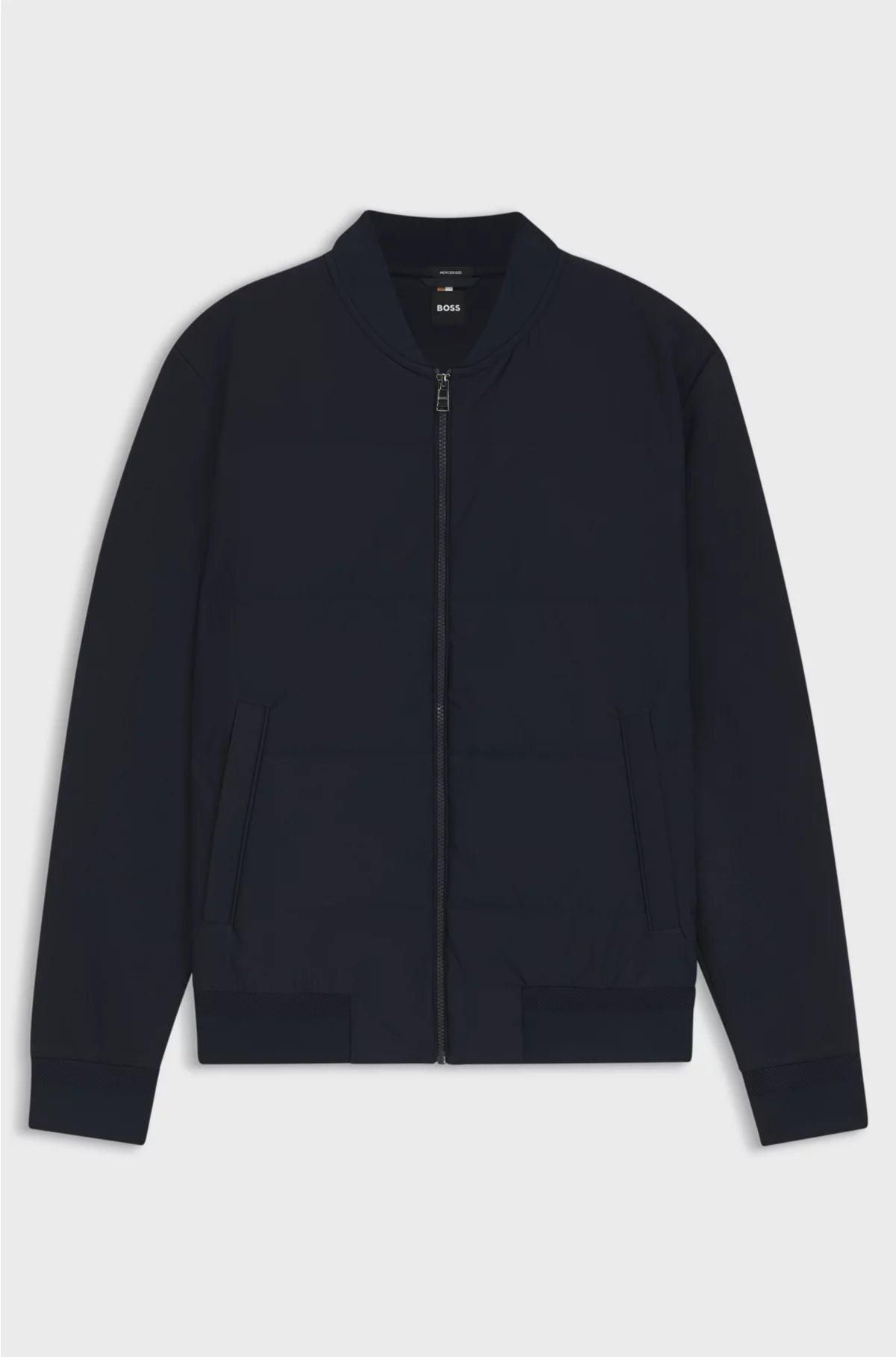 COTTON-BLEND ZIP-UP SWEATSHIRT WITH PADDED FRONT