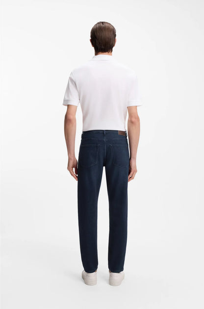TAPERED-FIT JEANS IN BLUE COMFORT-STRETCH DENIM