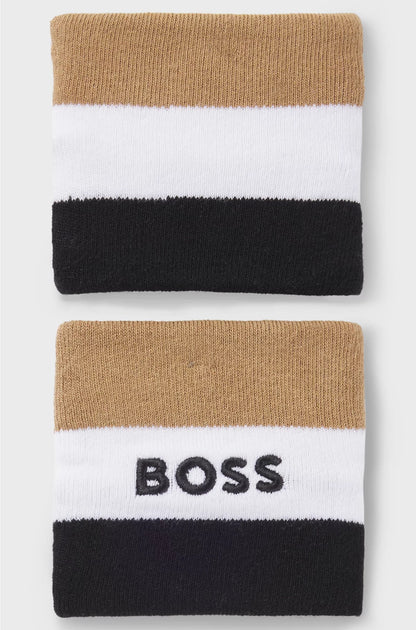 SIGNATURE-STRIPE SPORTS WRISTBANDS IN A COTTON BLEND