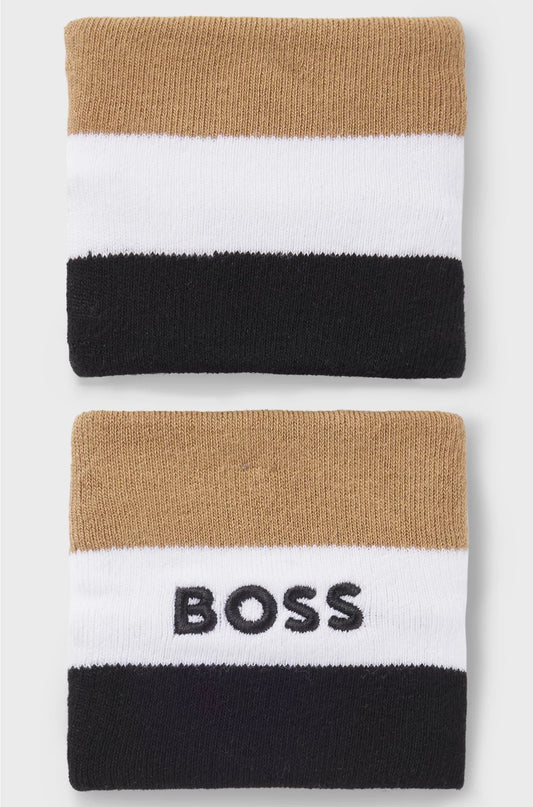 SIGNATURE-STRIPE SPORTS WRISTBANDS IN A COTTON BLEND