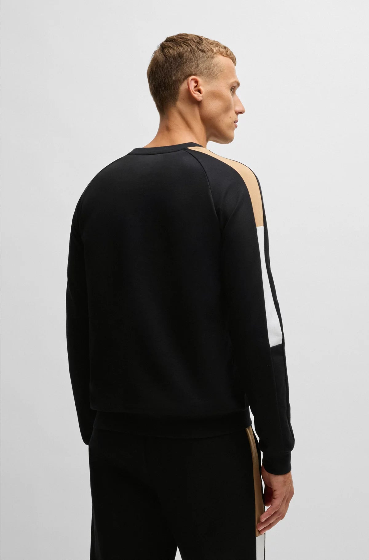 REGULAR-FIT SWEATSHIRT IN COTTON TERRY WITH CONTRAST PANELS