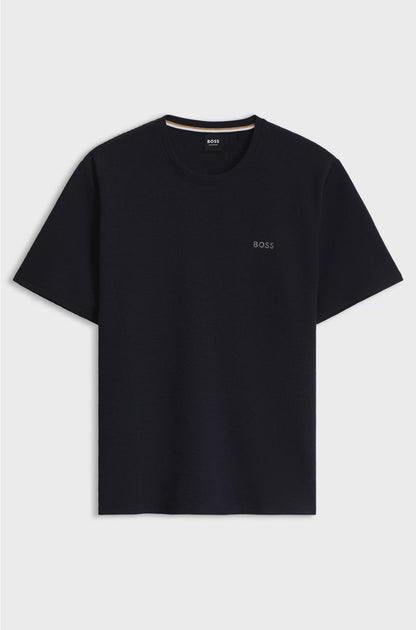 COTTON-BLEND PYJAMA T-SHIRT WITH EMBROIDERED LOGO
