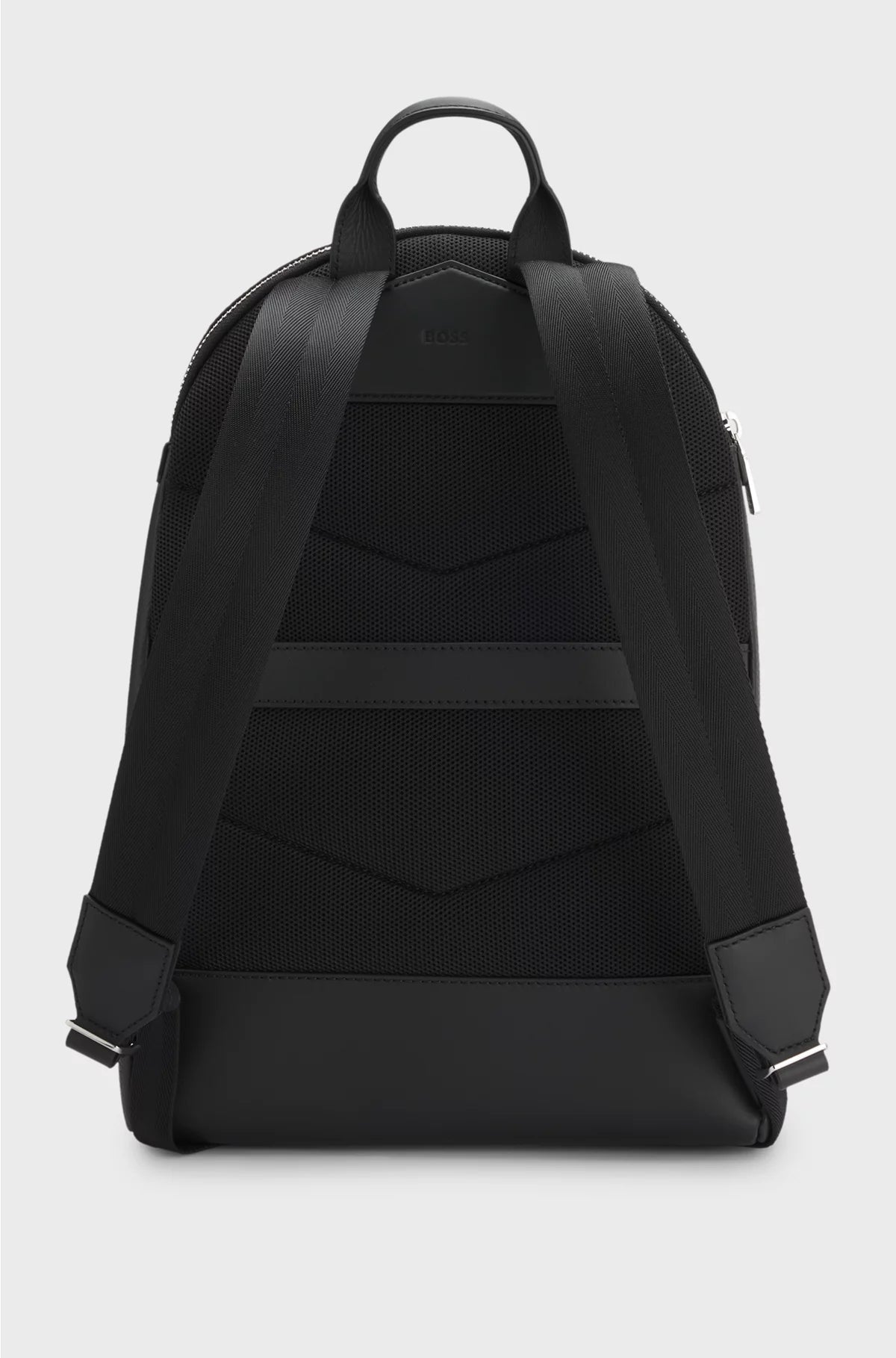 GRAINED ITALIAN-LEATHER BACKPACK WITH EMBOSSED LOGO