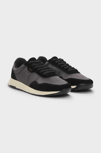 MIXED-MATERIAL TRAINERS WITH SUEDE TRIMS