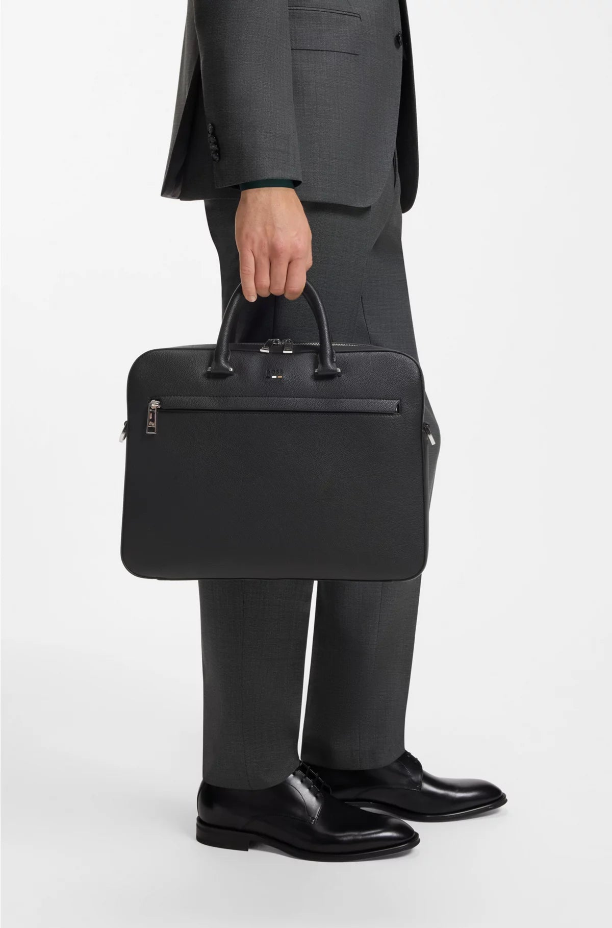 DOCUMENT CASE IN GRAINED FAUX LEATHER WITH SIGNATURE TRIMS