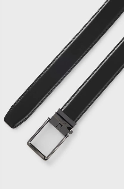 ITALIAN-LEATHER AUTOMATIC BELT WITH LOGO KEEPER