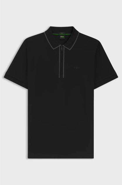 STRETCH-COTTON POLO SHIRT WITH CONTRAST STRIPES